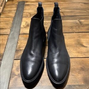 Freda Salvador Black Leather Ankle Booties